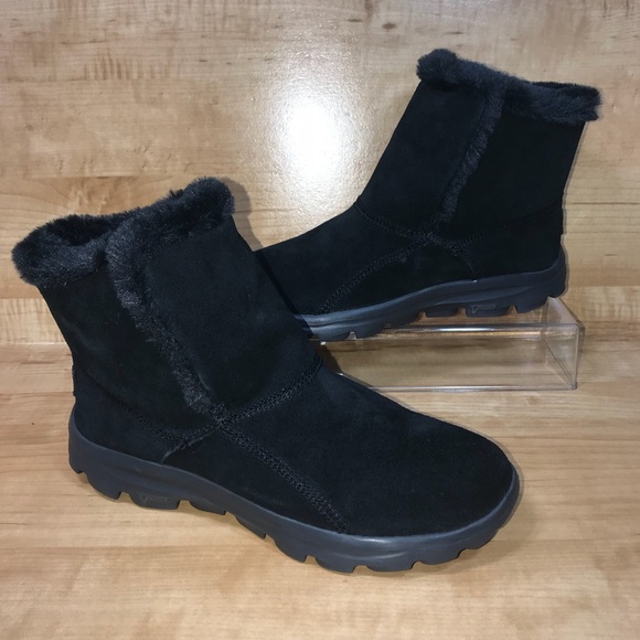 Skechers Fur Lined Ankle Boots On The Go Suede